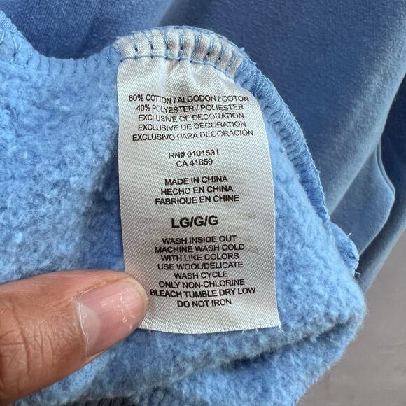 Disney Stitch Experiment 626 Blue Pullover Cozy Oversized Sweater Size Large - Picture 6 of 6